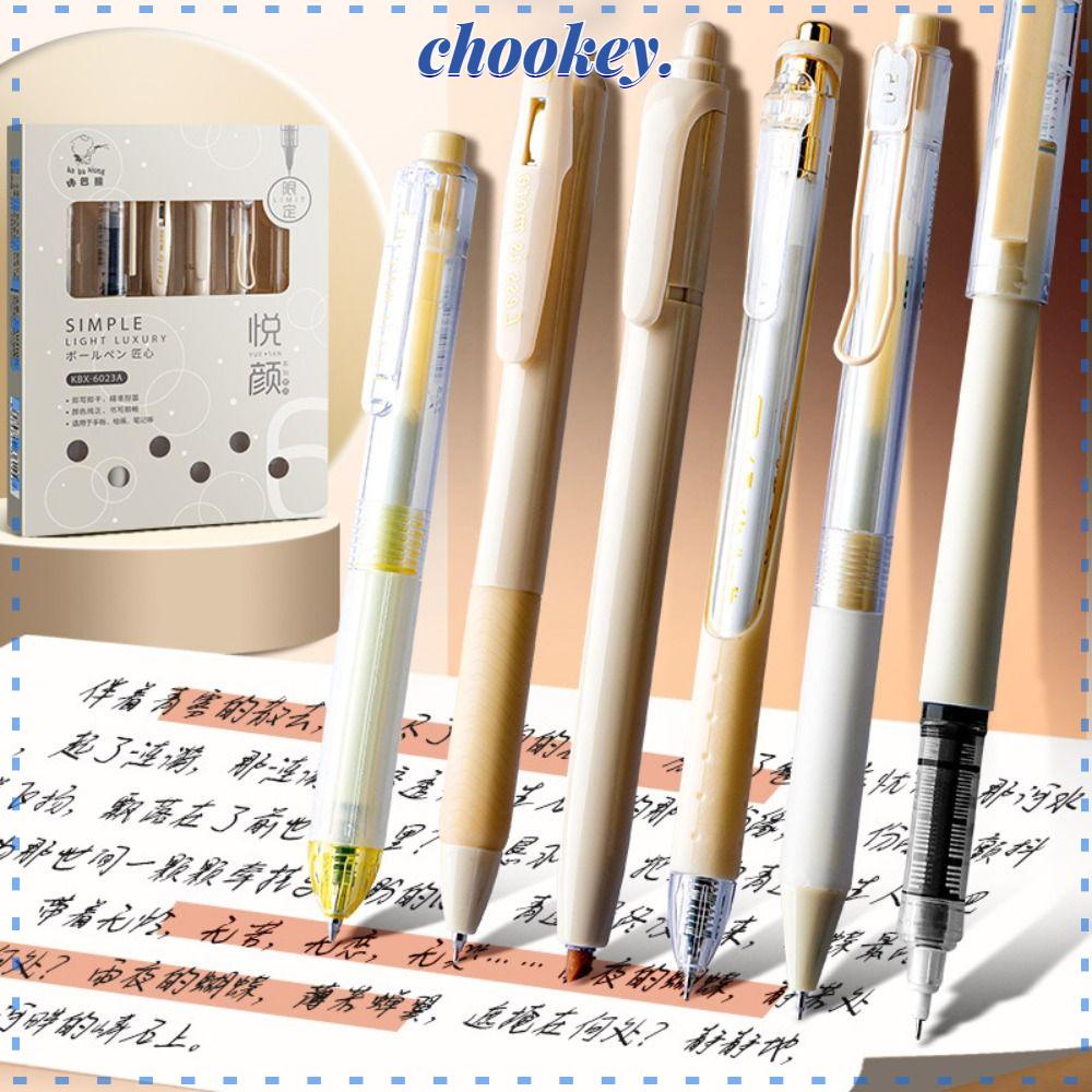 CHOOKEY Set 6 Bút Mực Gel Họa Tiết Hoạt Hình Dễ Thương