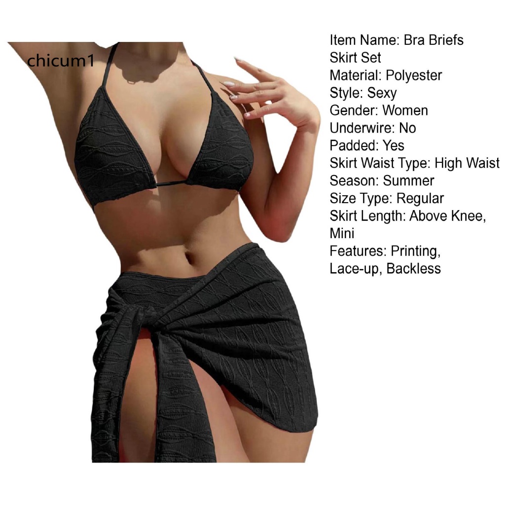 Set Bikini 3 Món Màu Sắc Thời Trang Quyến Rũ Cho Nữ