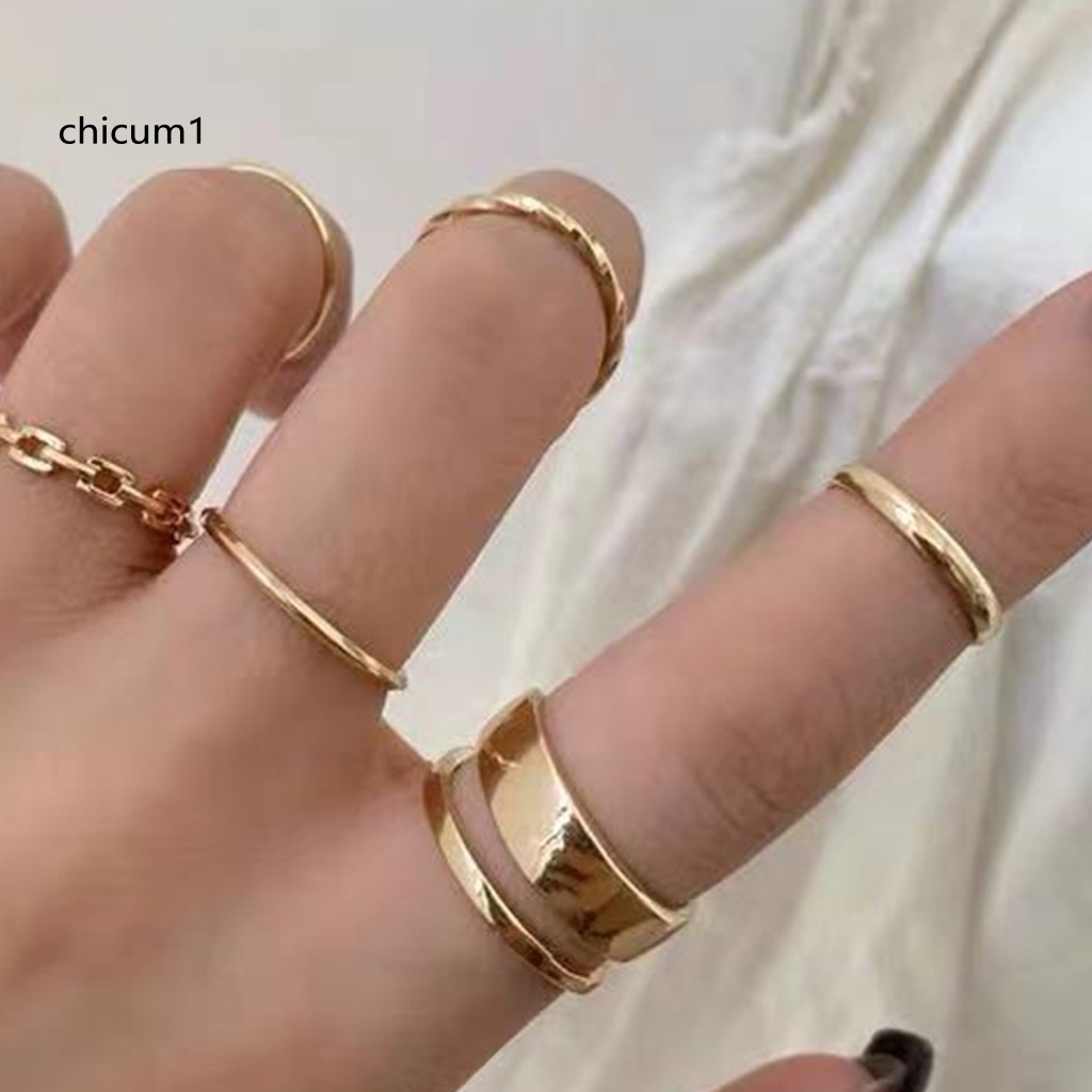 Set 7 Nhẫn Đeo Khớp Ngón Tay Phong Cách Hip Hop Cho Nữ