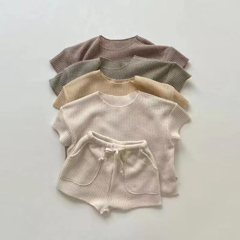 Bộ Đồ Thể Thao Hai Mảnh Gồm Áo Tay Cộc Dáng Rộng Thời Trang Hàn Quốc Cho Bé Gái
