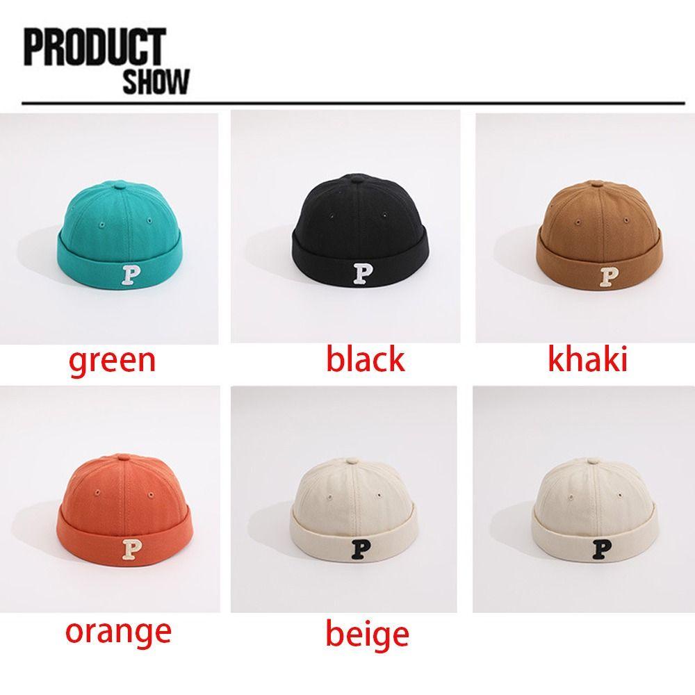 SUMU Mũ Bucket Thoáng Khí Thêu Chữ P Không Vành Có Thể Điều Chỉnh Cho Bé Sơ Sinh