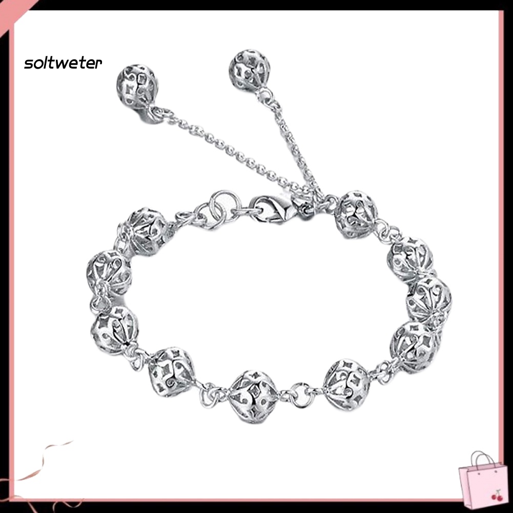 Vòng Tay Mặt Quả Cầu Rỗng Màu Trơn Thời Trang Cho Nữ