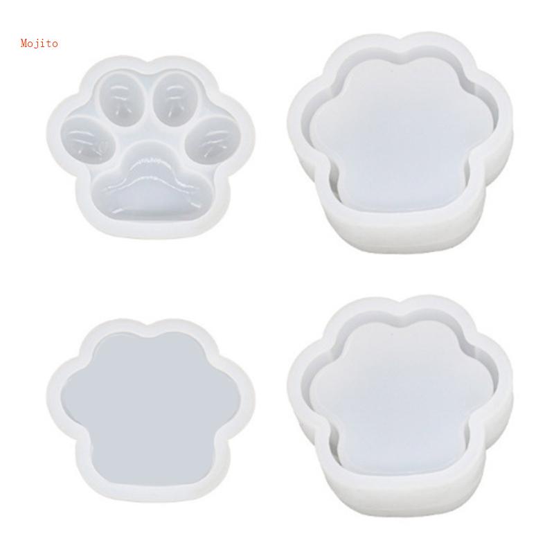 Khuôn Silicone Làm Hộp Trang Sức Hình Chân Mèo DIY