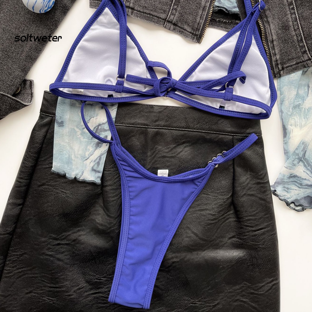 Bộ Bikini 2 Mảnh Màu Sắc Thời Trang Gợi Cảm Cho Nữ