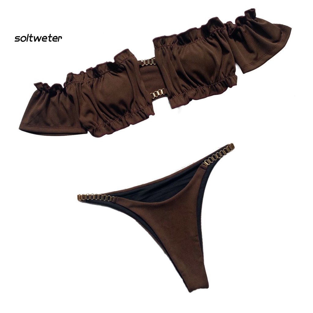 Bộ Bikini 2 Mảnh Màu Sắc Thời Trang Gợi Cảm Cho Nữ