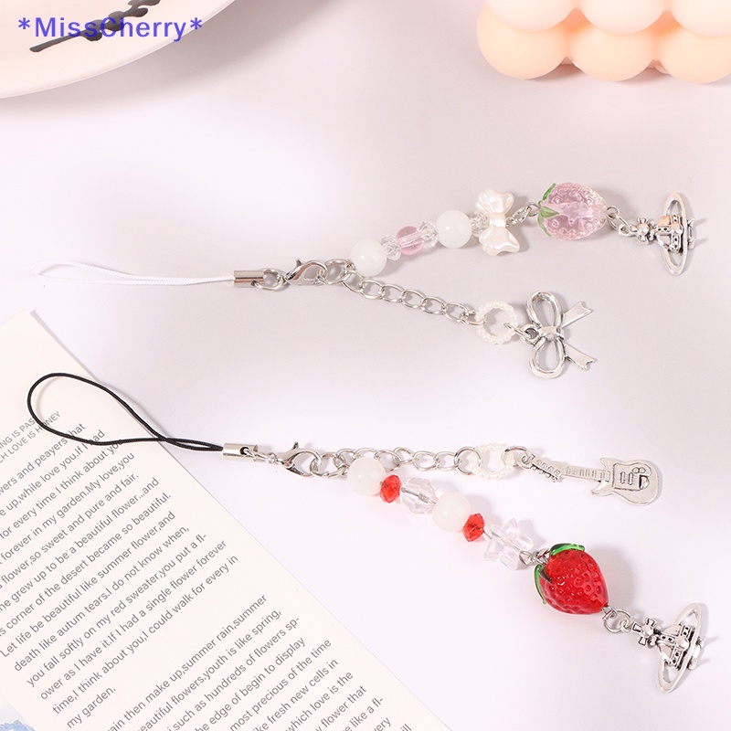 Dây Đeo Điện Thoại Y2K Họa Tiết Trái Dâu / Hành Tinh Dễ Thương Hợp Thời Trang Mới