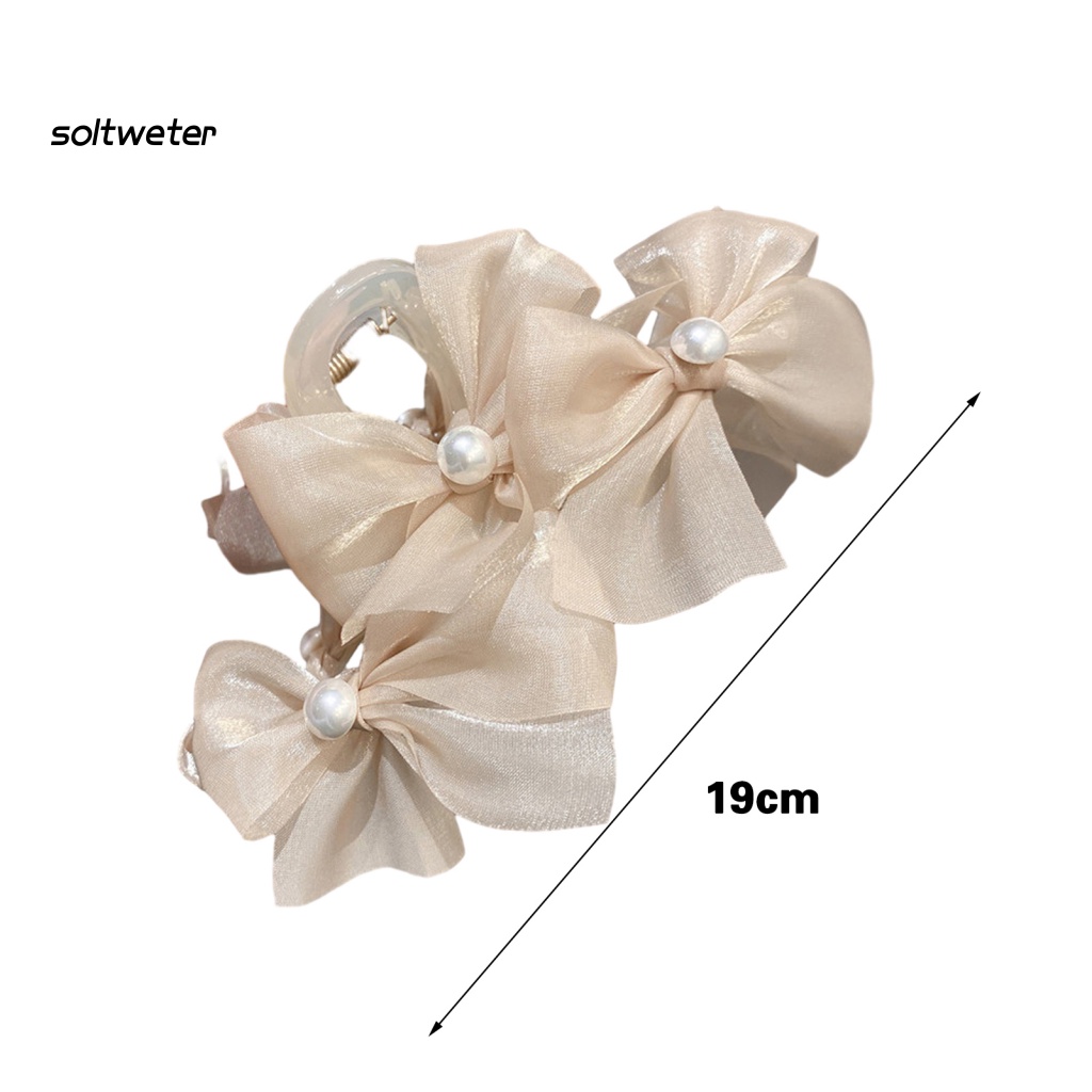 Kẹp Tóc Càng Cua Đính Ngọc Trai Giả Chống Trượt Có Răng Cưa Chéo Cỡ Lớn Thời Trang Dự Tiệc Cho Nữ