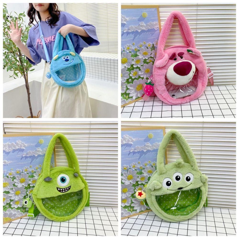 LOMBARD Túi Đeo Chéo Trong Suốt Cỡ Lớn Họa Tiết Hoạt Hình Phong Cách Nhật Bản Xinh Xắn