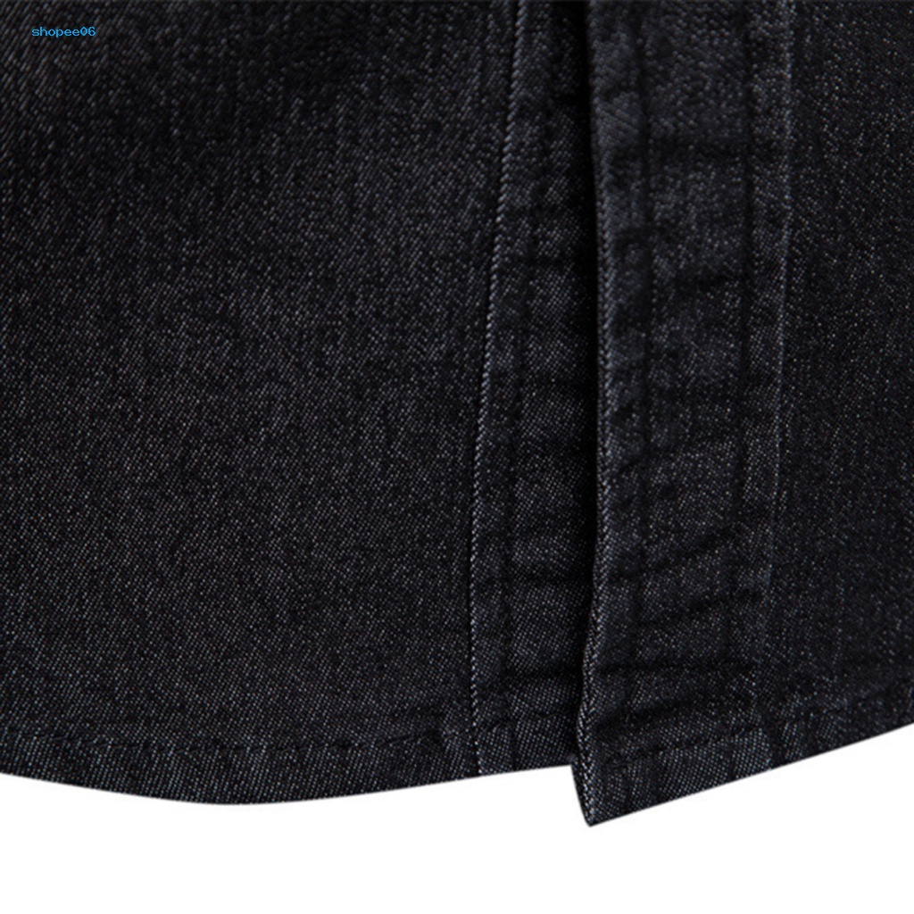 Áo Sơ Mi Denim Màu Trơn Nhiều Túi Thời Trang Xuân Hè Cho Nam