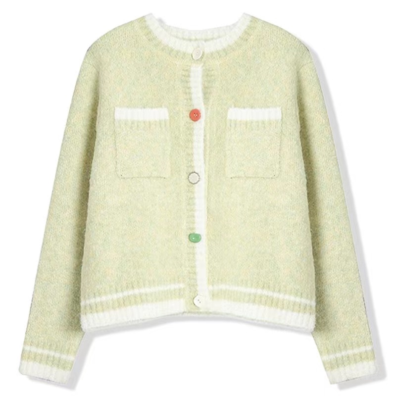 Áo khoác HENG SHAN YUAN dài tay dáng rộng màu xanh als ngọt ngào thời trang retro cho nữ