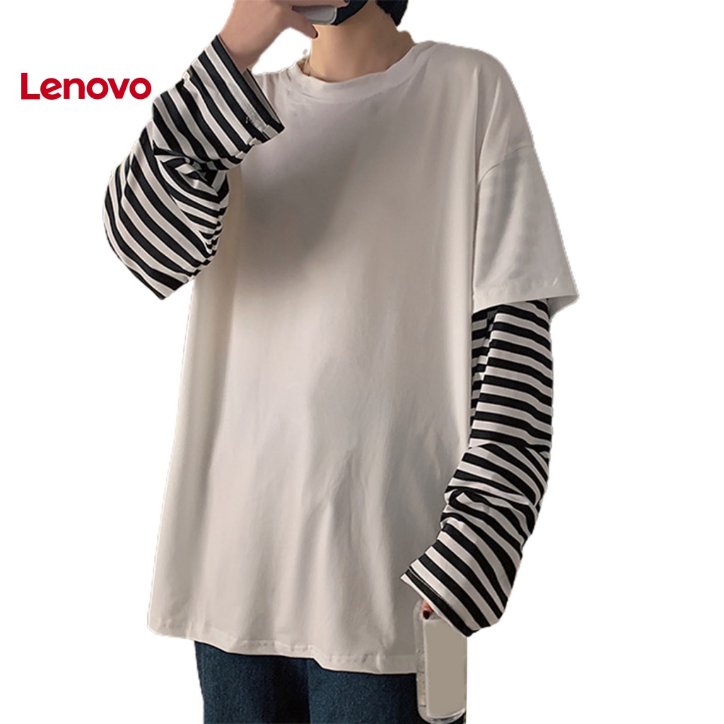 Áo Thun Cổ Tròn Giả Hai Lớp Họa Tiết Hoa Hướng Dương Thời Trang Mùa Thu Cho Nam