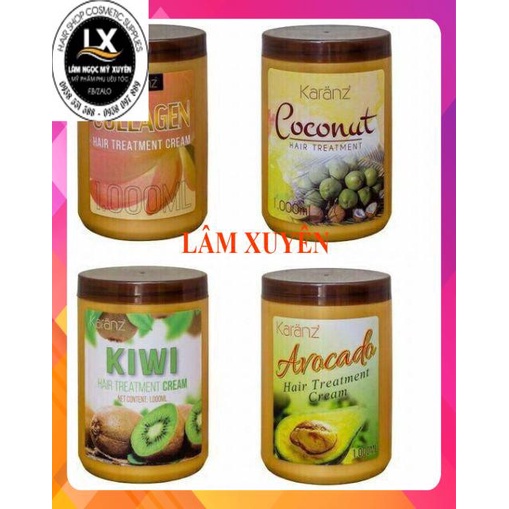 Hấp dầu kem ủ karanz dừa bơ sen kiwi collagen 1000ml😍FREESHIP 😍dưỡng chất Collagen ,giúp phục hồi và tái tạo tóc khỏe.