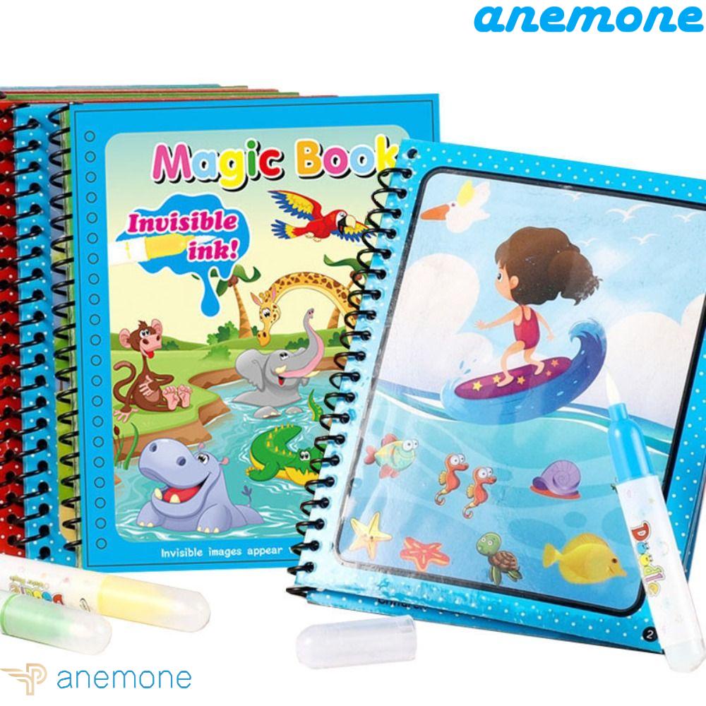ANEMONE Sách Vẽ Màu Nước Sáng Tạo Có Thể Tái Sử Dụng Dùng Làm Quà Tặng Sinh Nhật