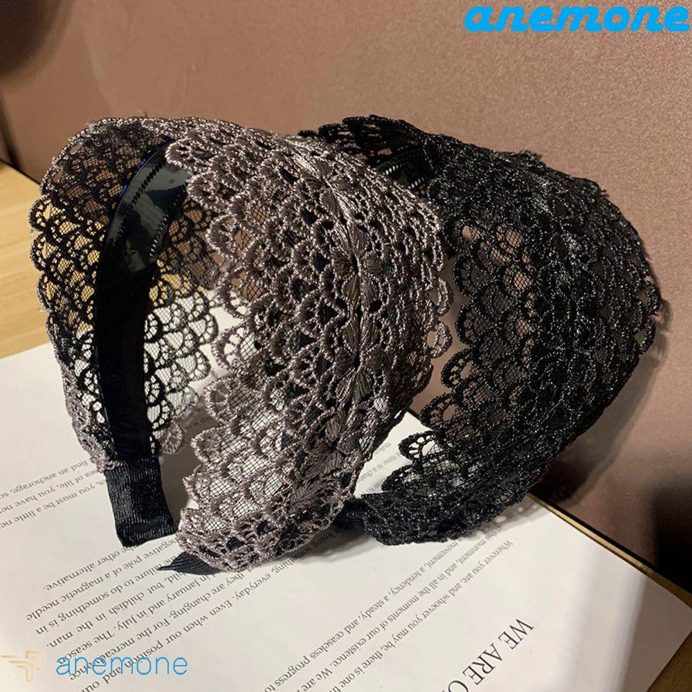 ANEMONE Băng Đô Cài Tóc Phối Ren Chống Trượt Phong Cách Cổ Điển Dành Cho Nữ