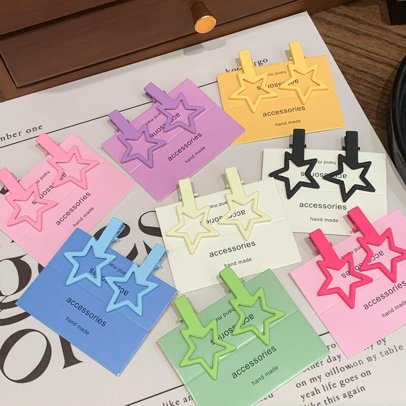 Kẹp Tóc Ngôi Sao Năm Cánh Bằng Kim Loại Màu Hồng Ngọt Ngào Cho Nữ