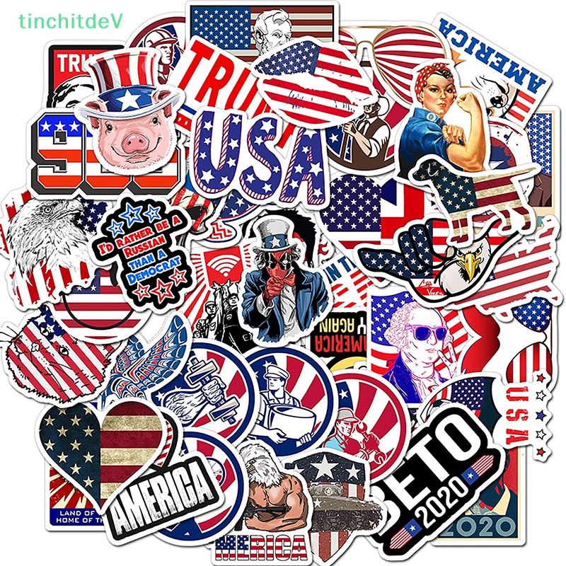 Bộ 50 Miếng Dán PVC In Họa Tiết Graffiti Dùng Trang Trí Vali / Guitar Độc Lập 4th