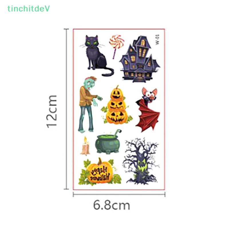 Bộ 10 Hình Xăm Dán Chống Nước Phong Cách Halloween Dành Cho Trẻ Em