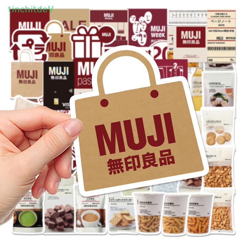 Set 58 Nhãn Dán Hành Lý Hình Gấu MUJIs Phong Cách Nhật Bản