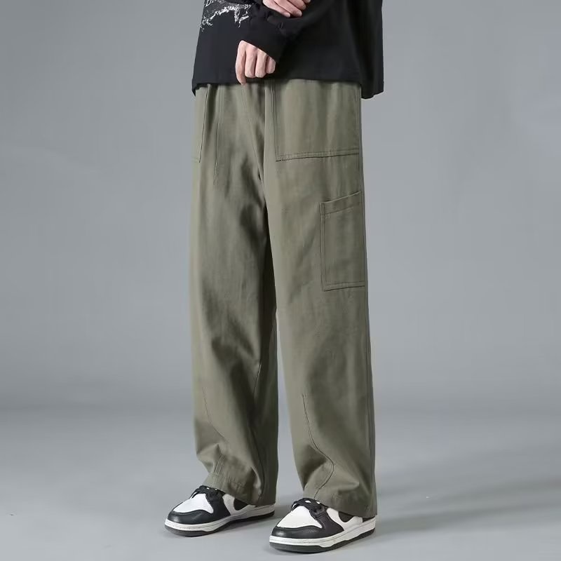 Quần Dài Ống Rộng Plus Size Phong Cách Nhật Bản Thời Trang Xuân Hè Cho Nam