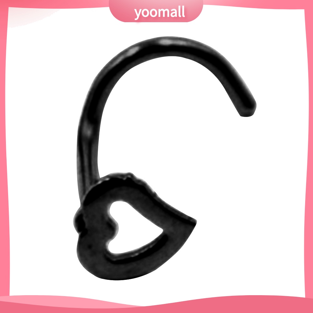 1 Khuyên Mũi Thép Không Gỉ Hình Trái Tim Thời Trang Unisex