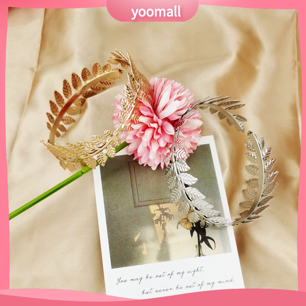 [YM] Vòng Đeo Tay Dạng Mở Tối Giản Có Thể Điều Chỉnh Hình Lá Hợp Kim Làm Quà Tặng Giáng Sinh / Ngày Cưới La Mã