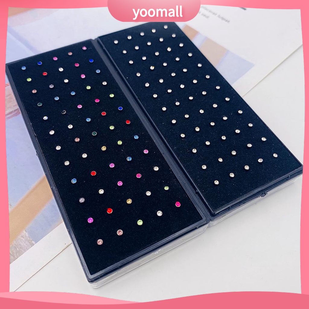 Bộ 60 Khuyên Mũi Bằng Thép Không Gỉ Đính Đá Lấp Lánh Quyến Rũ