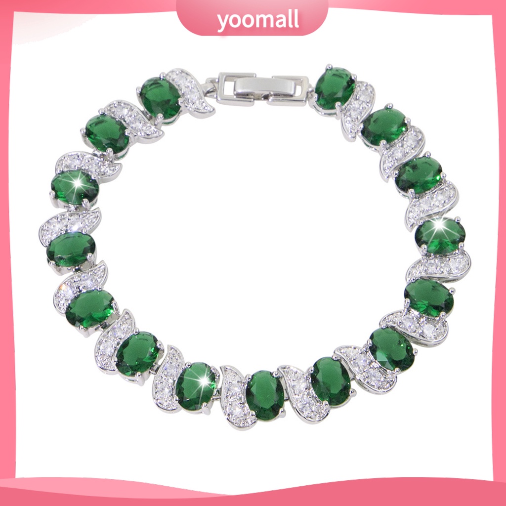 Vòng Đeo Tay Đính Đá Xanh Dương Duyên Dáng Thời Trang Cho Nữ