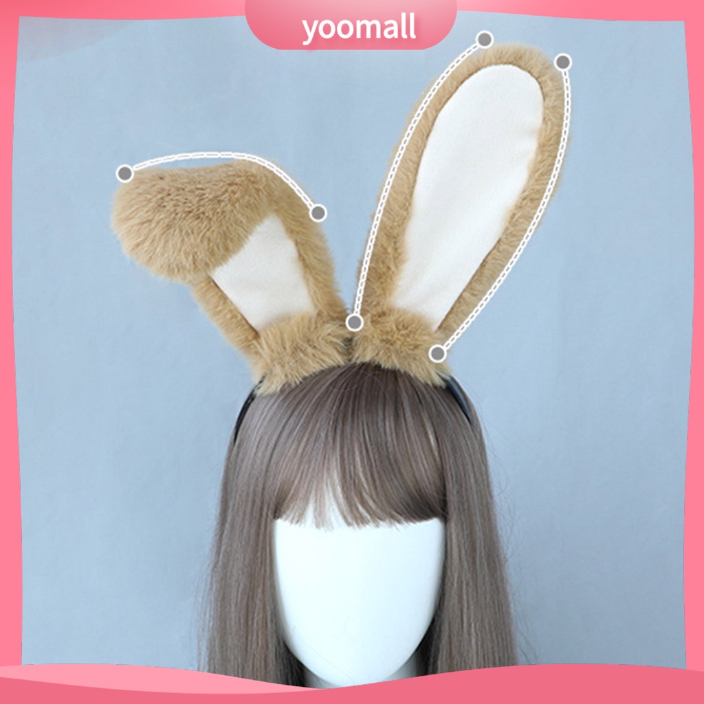 [YM] Băng Đô Tai Thỏ Bông Mềm Mại Nhiều Màu Sắc Ngọt Ngào Chống Trượt Tạo Kiểu Tóc Dùng Để Hóa Trang / Tiệc Tùng