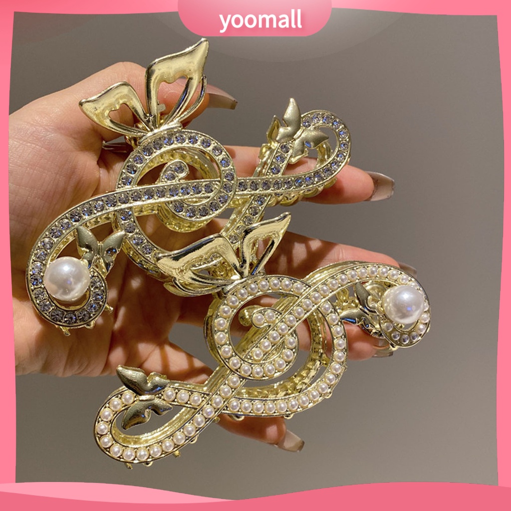 Kẹp Tóc Càng Cua Đính Đá Ngọc Trai Giả Hình Vảy Cá / Bướm Chống Trượt Trang Trí Tóc Đuôi Ngựa