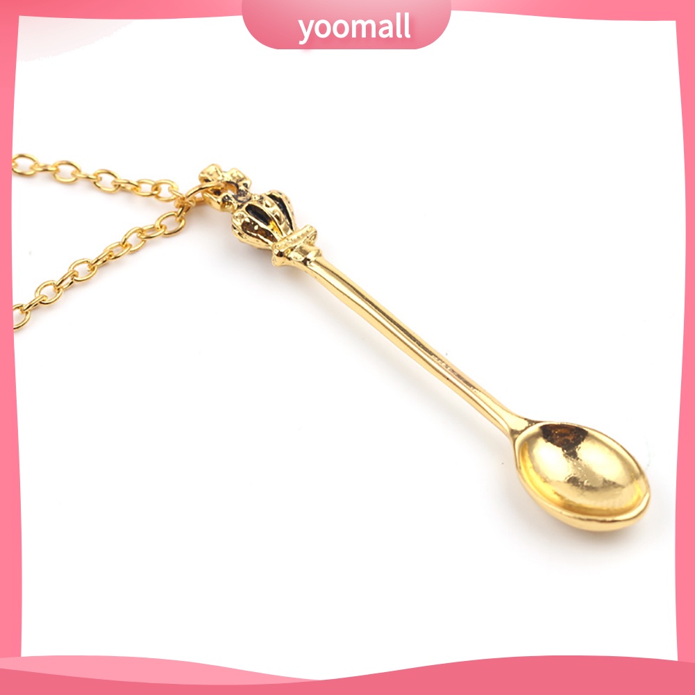 Vòng cổ Mặt Hình Muỗng Trà Và Vương Miện Mini Thời Trang Cho Nữ