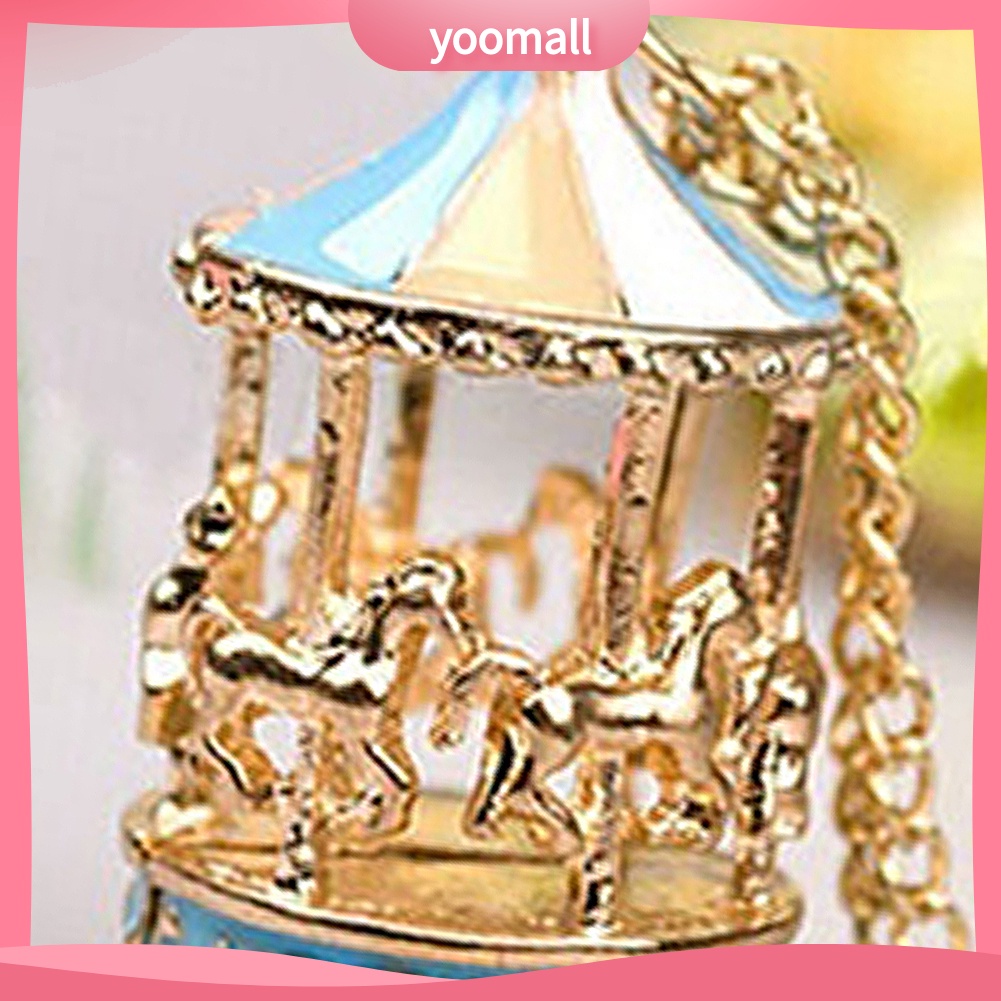 Vòng cổ Mặt Hình Vòng Xoay Ngựa Gỗ Tráng Men Ngọt Ngào