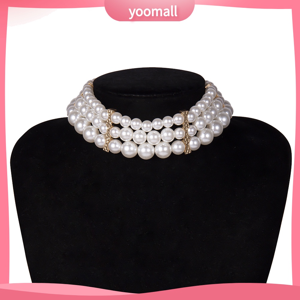 Vòng cổ Nhiều Lớp Đính Ngọc Trai Nhân Tạo Thời Trang Dành Cho Nữ