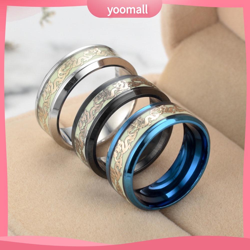 Nhẫn Đôi Hình Rồng Dạ Quang Sáng Bóng Thời Trang