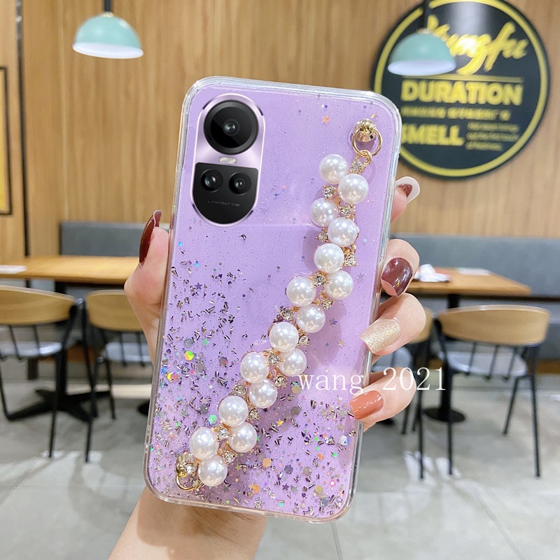 Ốp Điện Thoại Mềm Trang Trí Kim Tuyến Kèm Dây Đeo Cho OPPO Reno10 Pro + Plus 5G Reno 10 Reno10Pro + OPPO A78 NFC 4G 2023