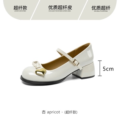 Giày Cao Gót 5cm Bằng Da Thời Trang Hàn Quốc Cho Nữ