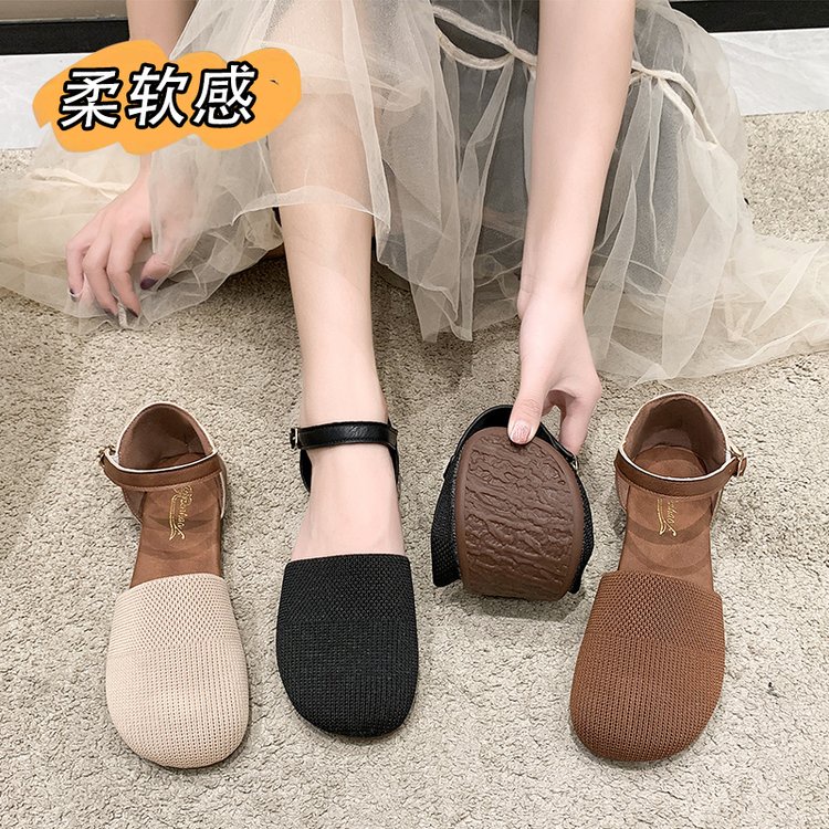 Giày Sandal Đế Bằng Thoáng Khí Thời Trang Cho Nữ Size 35-40