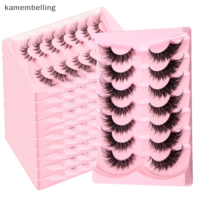 Kamembelling Set 7 Cặp Lông Mi Giả 3D Cong Dài Tự Nhiên