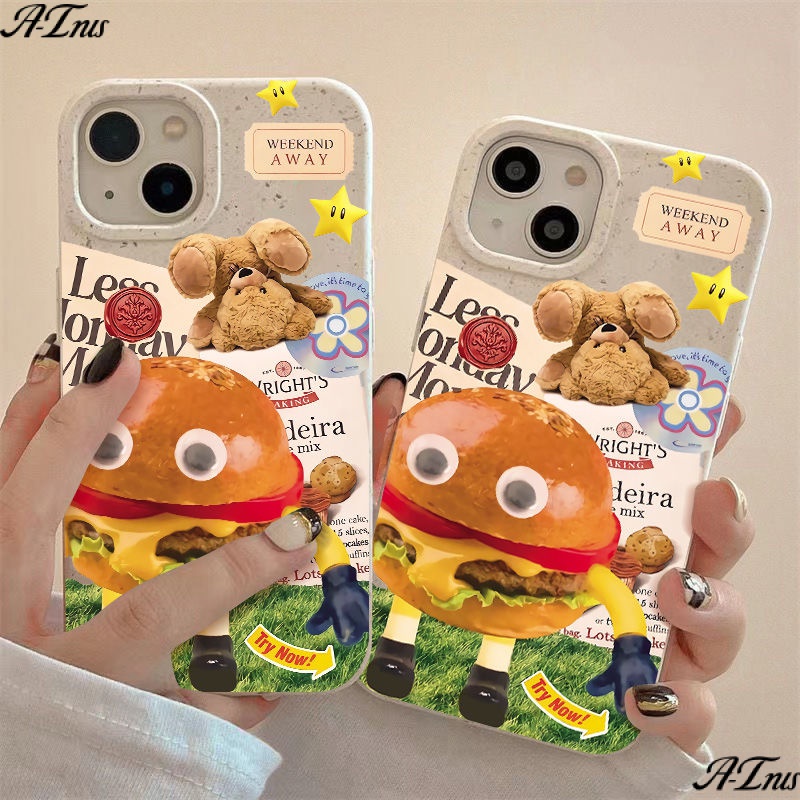 Ốp Điện Thoại Dẻo Họa Tiết Bánh Burger Đơn Giản Vui Nhộn Chống Sốc Cho Iphone12max13 8 14pro7 plus11 Apple 0PIQ