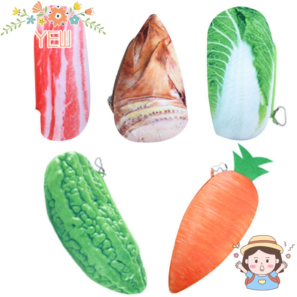 YEW Túi Đựng Bút Chì / Tiền Xu Hình Rau Củ Nhồi Bông Sáng Tạo Cho Học Sinh