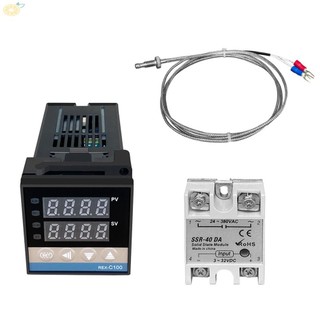 【VARSTR】REX C100 Temperature Controller with LED Display and K Thermocouple Probe Sensor