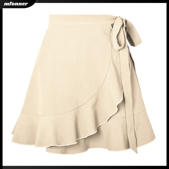 Chân Váy Ngắn Lưng Cao Cột Dây Màu Sắc Đơn Giản Thời Trang Mùa Hè Xinh Xắn Cho Nữ