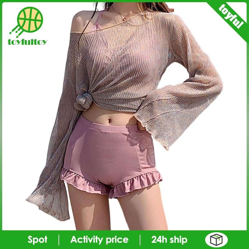 Bộ Đồ Bơi Bikini Tay Dài Thời Trang Mùa Hè Xinh Xắn Cho Nữ