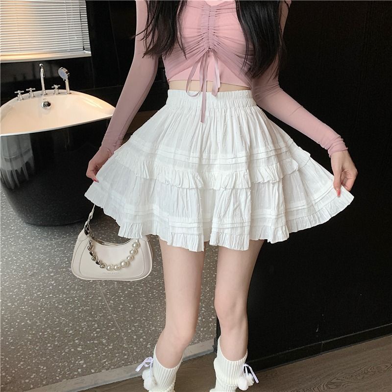 Đầm Eo Cao Màu Sắc Ngọt Ngào Phong Cách Pháp Thời Trang Cho Nữ