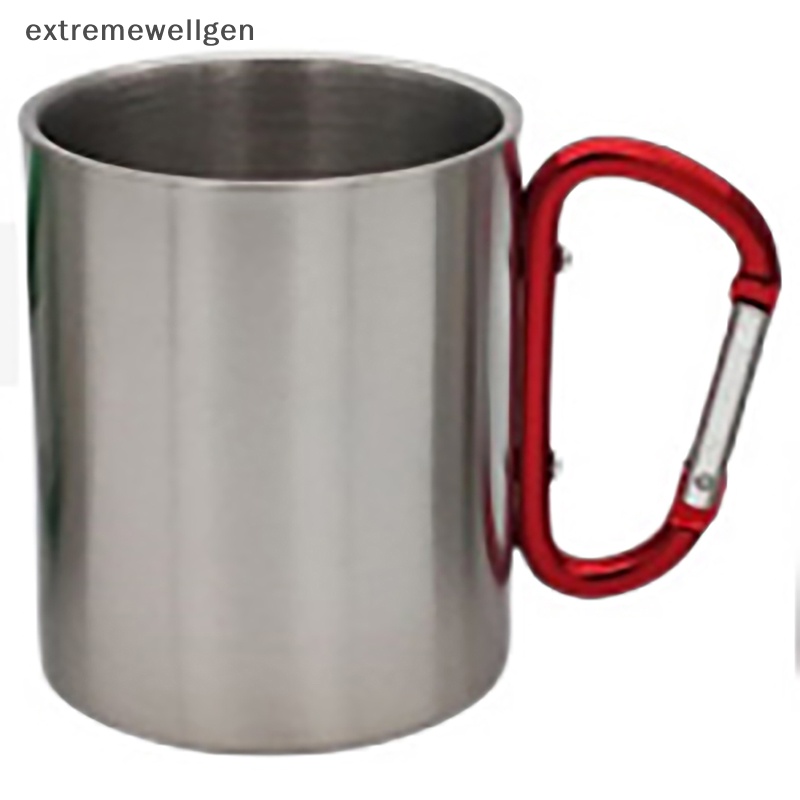 Cốc Uống Nước Hai Lớp Bằng Thép Không Gỉ Chịu Nhiệt 220 / 300ml Isolag Có Móc Treo