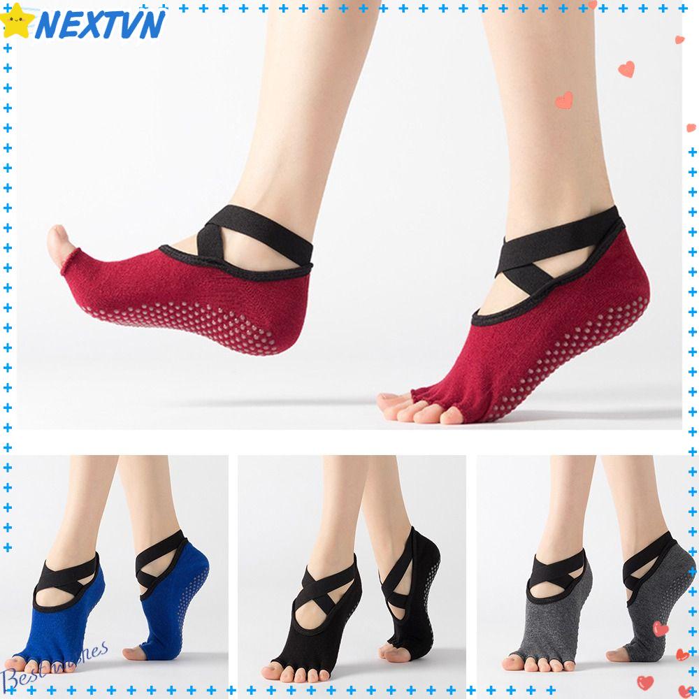 Vớ Cotton + PVC Năm Ngón Mềm Mại Thoáng Khí Chống Ma Sát Dành Cho Nữ Tập Yoga