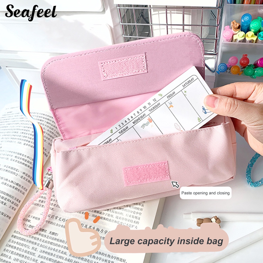 Túi Đựng Bút Bằng Vải Canvas Họa Tiết Hoạt Hình Đáng Yêu Đa Năng