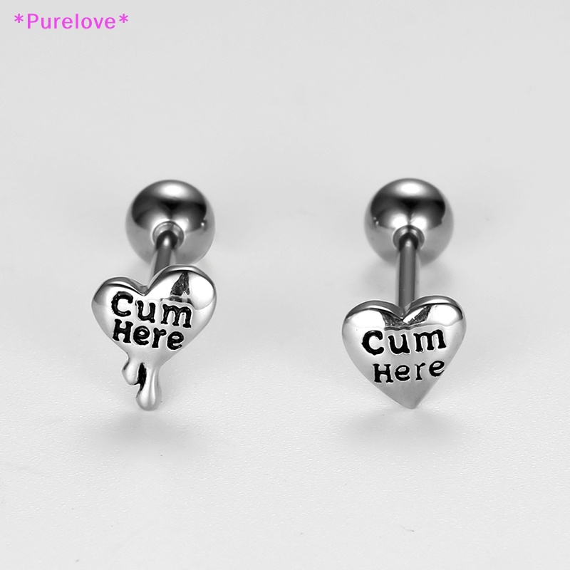 Khuyên Lưỡi Bằng Thép Phẫu Thuật Hình Trái Tim In Chữ Tiếng Anh Vui Nhộn Chống Dị Ứng Mới