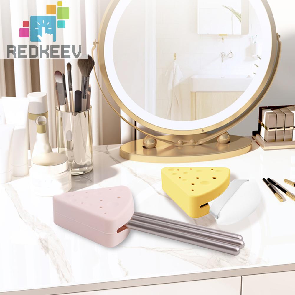 Hộp Đựng Mút Trang Điểm Silicone Hình Tam Giác Tiện Lợi Cho Đi Du Lịch