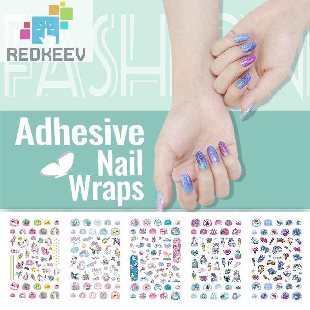 Bộ 5 Miếng Dán Trang Trí Móng Tay Không Độc Hại Chống Thấm Nước Cho Nữ