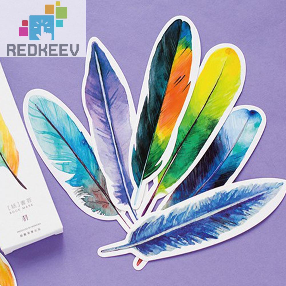 Bộ 30 Thẻ Đánh Dấu Trang Sách Hình Lông Vũ